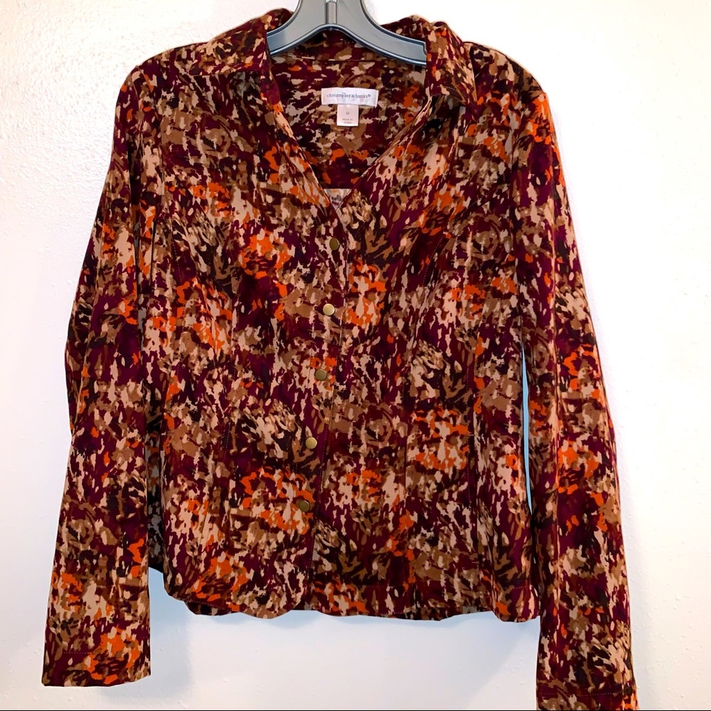 Christopher Banks Medium Print Snap Down Shirt